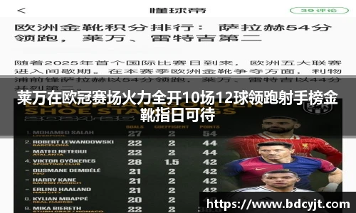 莱万在欧冠赛场火力全开10场12球领跑射手榜金靴指日可待